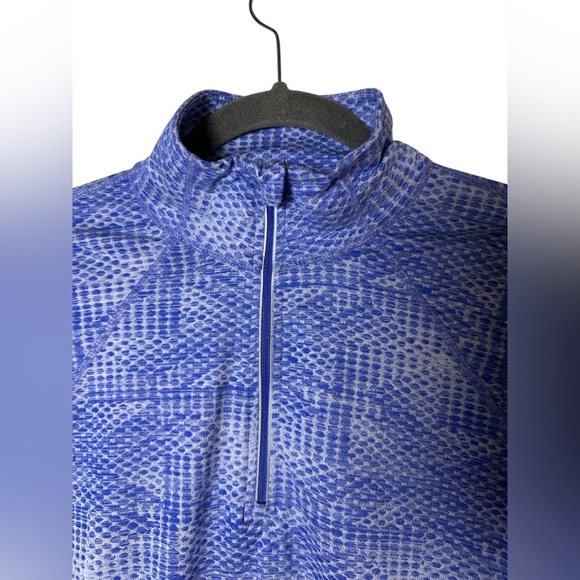 Kirkland Signature Women’s Quarter Zip Pullover Small Blue Geometric Long Sleeve - Picture 4 of 7